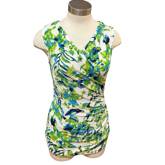 Joseph Ribkoff Tops - Joseph Ribkoff Womens Top Blue Green Floral Textured Sz. 10